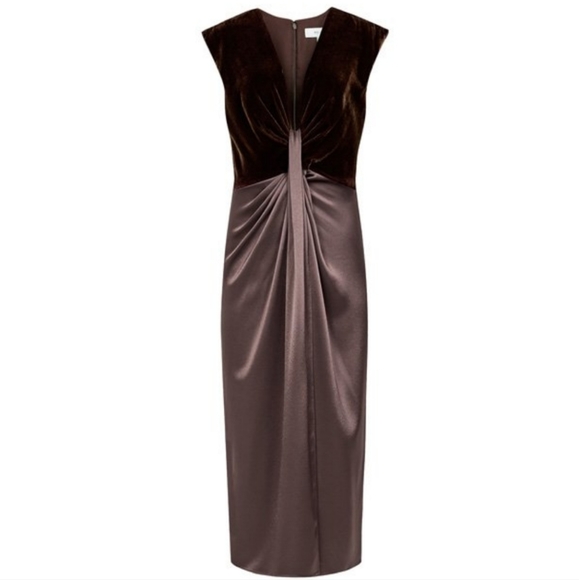 *Bestseller!* NWT REISS | Livvy Velvet & Satin Midi Dress - Picture 7 of 10